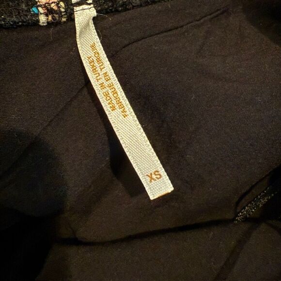 Free People Like A Lady Black Mini Dress Lemon Slice Tie Back Buttons Size XS - Picture 9 of 15